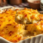 Grandma's Church Potluck Casserole - golden-brown comfort food in a vintage baking dish
