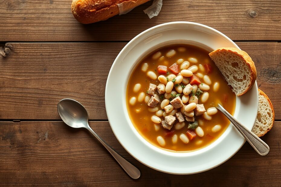 Crockpot White Bean and Ham Soup - From Hearth to Stove