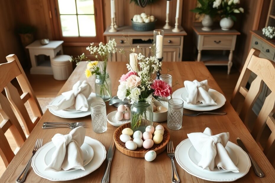 Easter Table Setting - Farmhouse Style