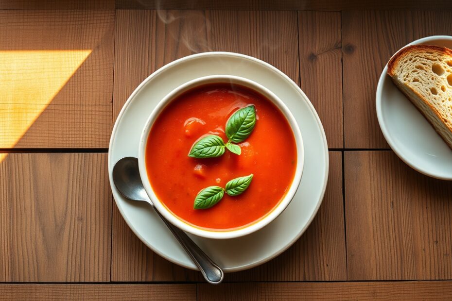 Easy Tomato Basil Soup - From Hearth to Stove