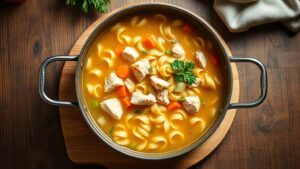 Homemade chicken noodle soup