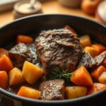 Sunday pot roast with carrots and potatoes