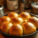 Golden honey butter dinner rolls, soft and fluffy for Easter dinner