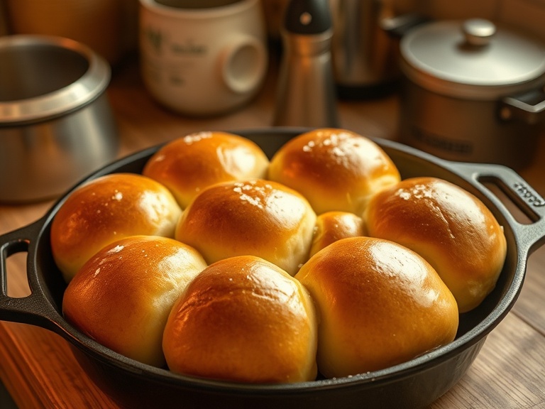 Golden honey butter dinner rolls, soft and fluffy for Easter dinner