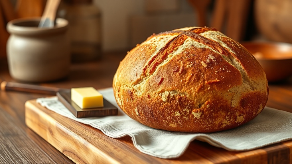 Freshly baked Irish soda bread on a cutting board