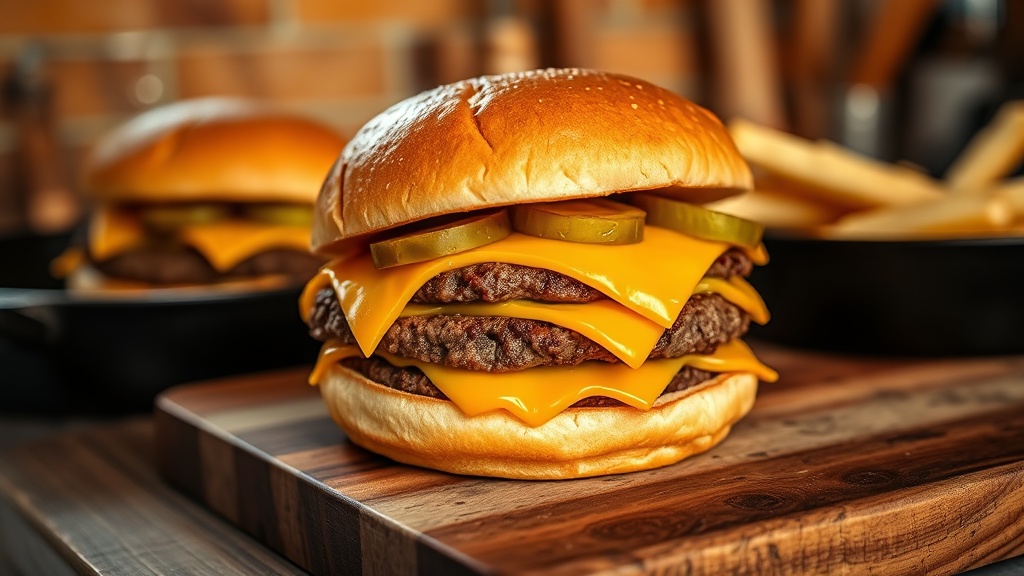 Old-fashioned smash burgers on a plate